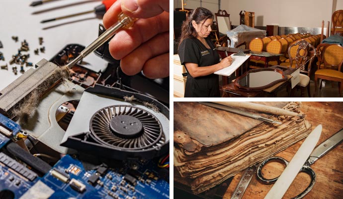 Collage of different types of restoration services