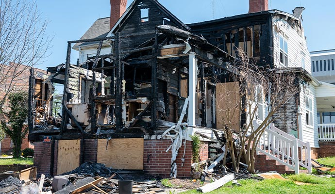 Fire damage in townhouses