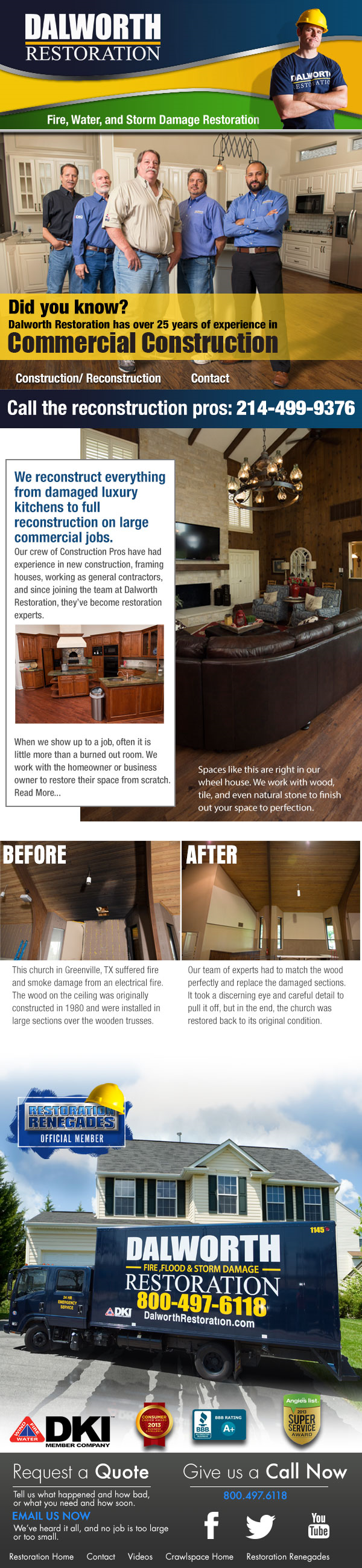 Experienced Construction Management a group shot of Dalworth Restoration's project managers