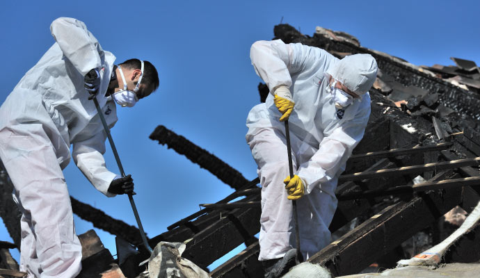 Professional fire damage restoration service