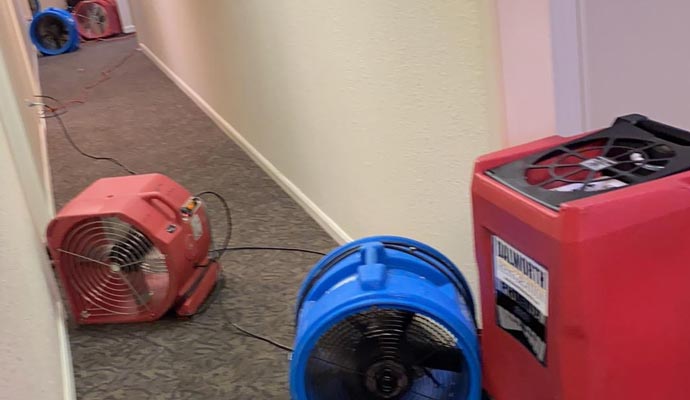 Professional water damage restoration equipments