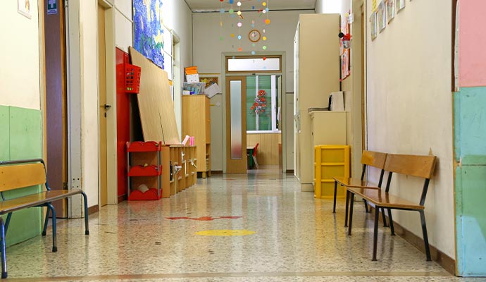 Clean school corridor