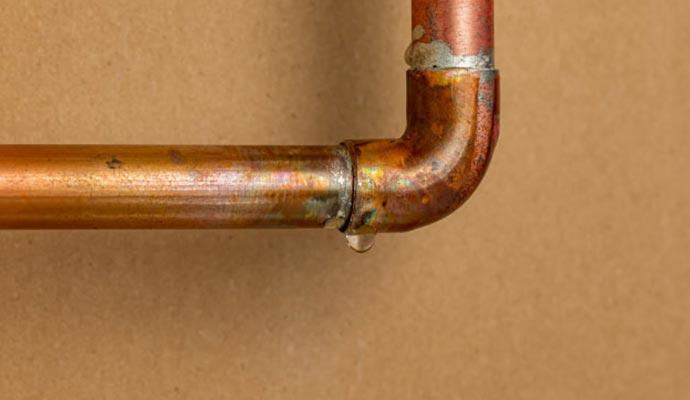 water leaking from a pipe