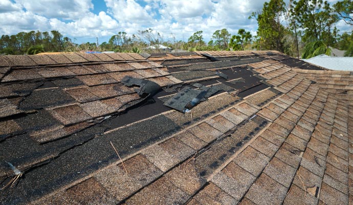 A roof leaking during a storm
