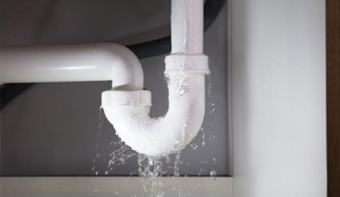 Water pipe leaking water